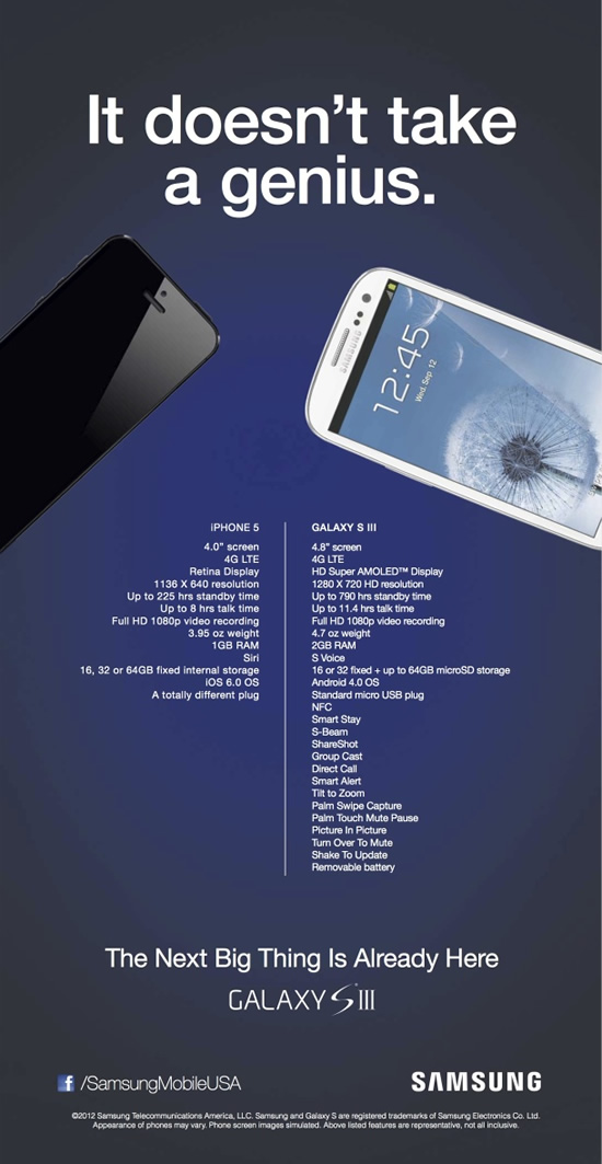 Samsung、明日の新聞にアンチ｢iPhone 5｣広告を掲載へ