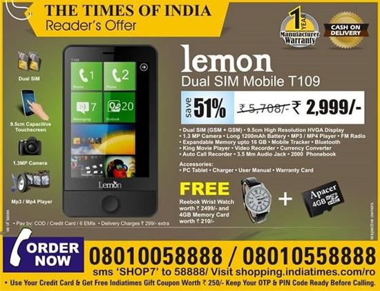 ｢Windows Phone｣のUIをパクったスマートフォンがインドで販売されている模様