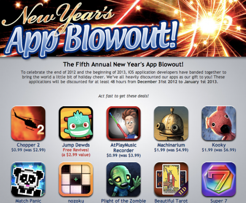 全25本のiOSアプリが値下げされる｢New Year’s App Blowout｣のセール開催中