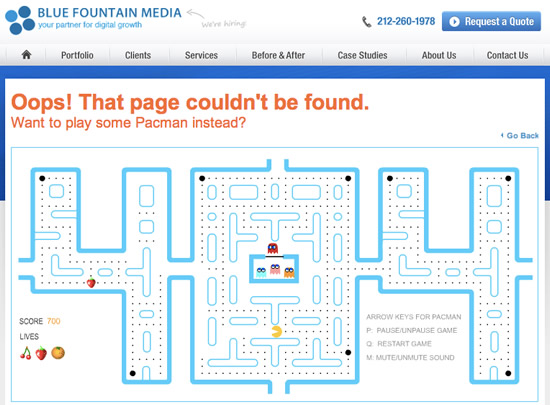 ちょっと面白いデザインの｢404エラーページ｣
