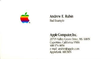 【画像】Androidの生みの親であるアンディ・ルービン氏のApple時代の名刺