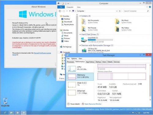 ｢Windows Blue｣の”マイルストーン1″ビルドがウェブに流出