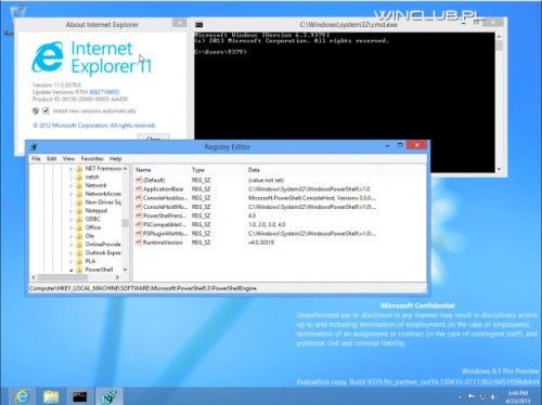 ｢Windows 8.1 build 9379｣のスクリーンショット