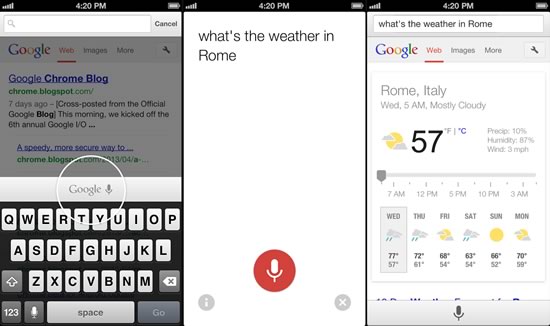 Google、音声検索機能を搭載した｢Chrome for iOS｣の最新版をまもなくリリースへ