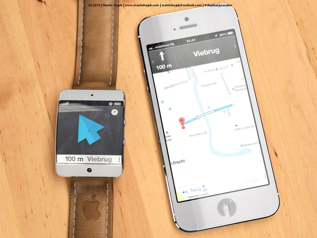 ｢iOS｣のマップアプリと連携する｢iWatch｣のコンセプト画像