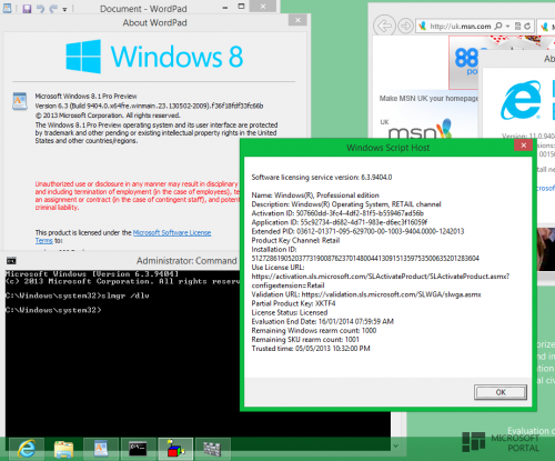 ｢Windows 8.1 Build 9404｣のスクリーンショットが流出