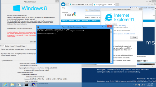 ｢Windows 8.1 build 9388｣のスクリーンショットが流出