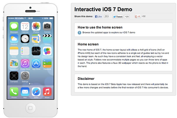 ｢iOS 7｣を実際に体験出来るインタラクティブなモックアップ