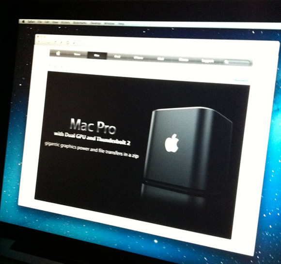 新型｢Mac Pro｣の公式サイトを撮影した写真??