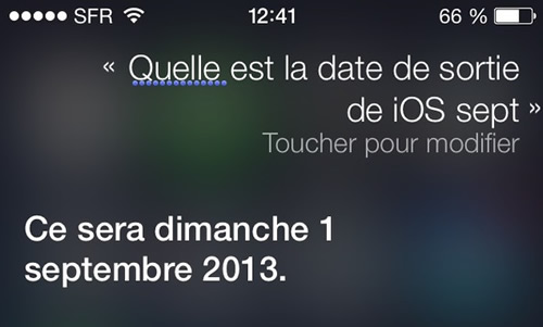 ｢iOS 7｣のリリース日を｢Siri｣が漏らす