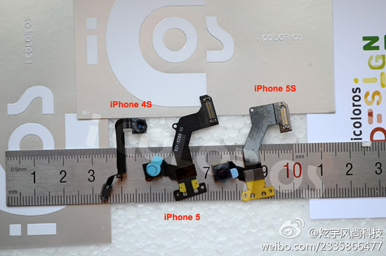 ｢iPhone 5S｣用パーツと｢iPhone 4S/5｣用パーツの比較画像
