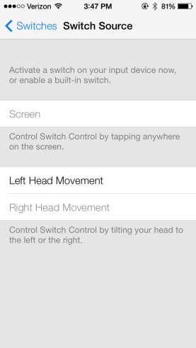 ｢iOS 7｣、アクセシビリティのオプションとして頭の傾きで操作出来る機能を搭載