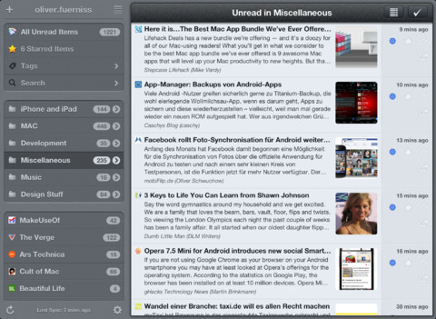 iPad向け人気RSSリーダーアプリ｢Mr. Reader｣、｢Feedly｣など｢Googleリーダー｣以外のサービスにも対応