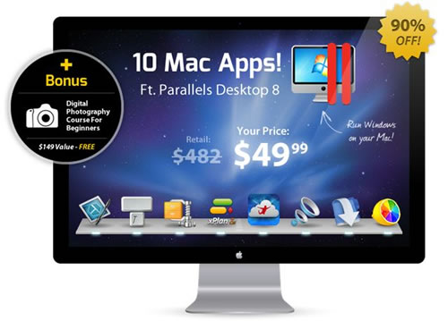 Cult of Mac、｢Parallels Desktop 8｣など10本のMac向けアプリを49.99ドルで販売する｢Summer 2013 Mac Bundle｣のセールを開催