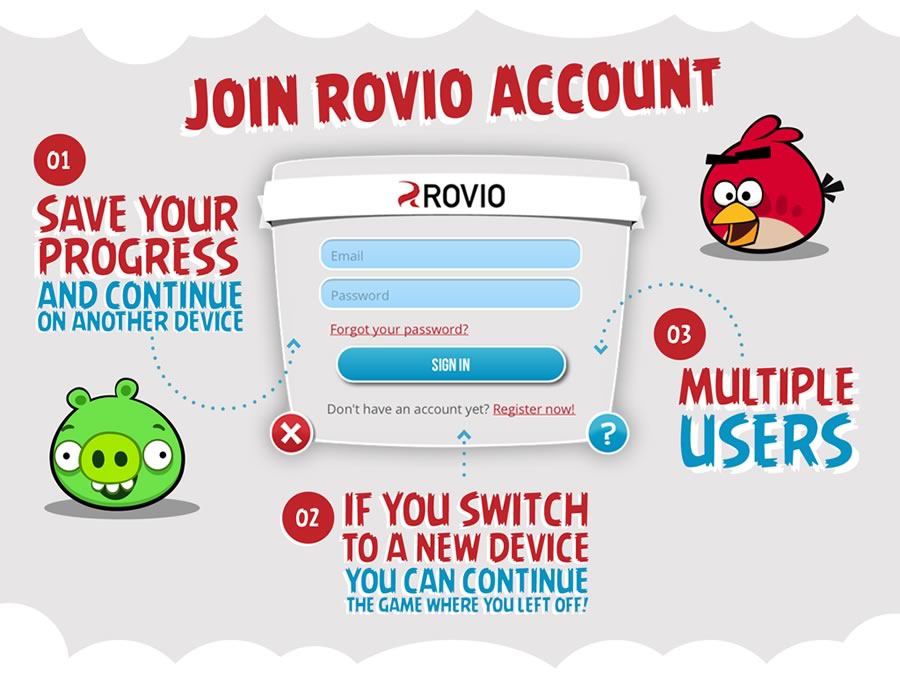 Rovio、｢Angry Birds｣などのゲームデータをデバイス間で同期可能になるアカウントサービスを提供開始