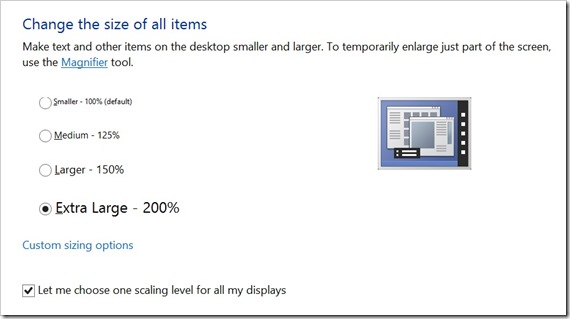 Microsoft、｢Windows 8.1｣ではDPIスケーリング機能に200％の設定を追加