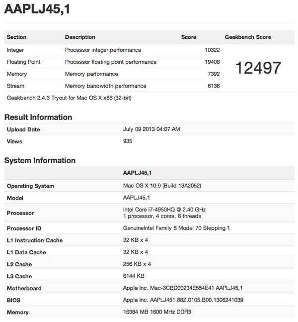 次期MacBook Pro 15インチのベンチマークスコアが明らかに?!