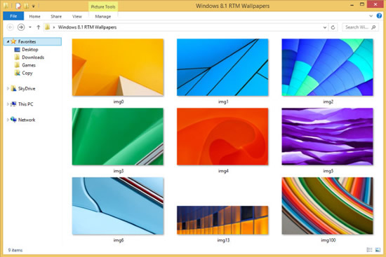｢Windows 8.1 RTM｣で新たに追加された壁紙(全9種)がダウンロード可能に
