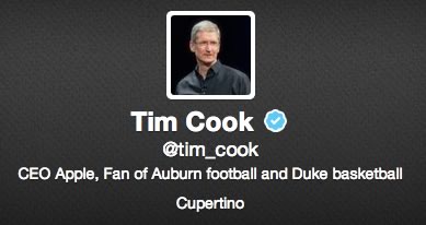 Appleのティム・クックCEOがTwitterを始める