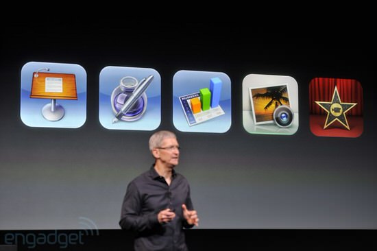 Apple、iOSデバイスを購入したユーザーに対し｢iWork｣｢iPhoto｣｢iMovie｣の各アプリを無料提供へ