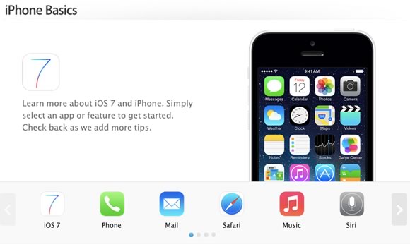 米Apple、｢iOS 7 / iPhone｣の各種使用方法を解説する｢iPhone Basics｣のページを開設