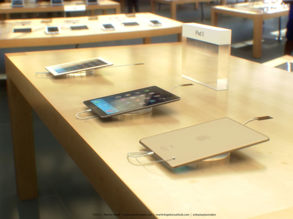 ｢Touch ID｣を搭載した｢iPad 5｣のゴールドモデルのコンセプト画像
