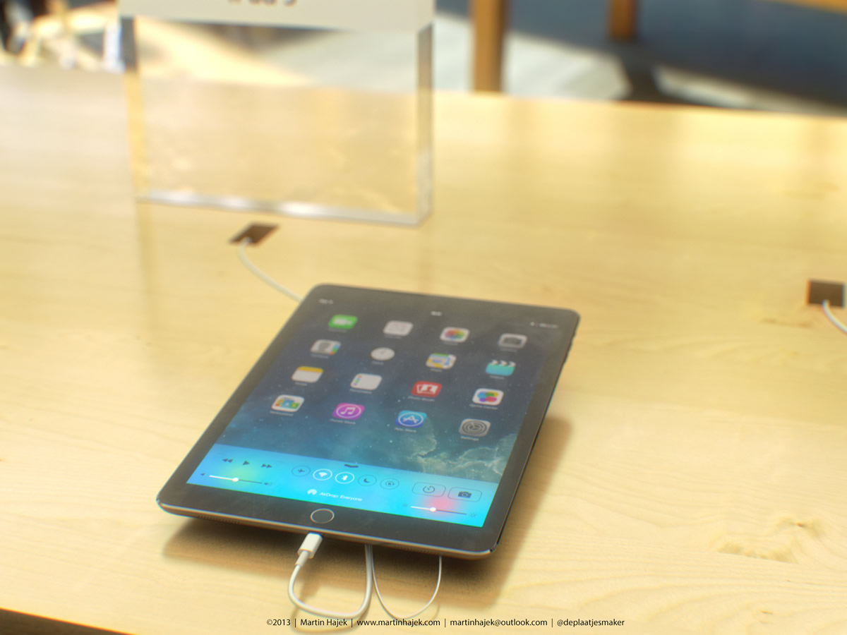 ｢Touch ID｣を搭載した｢iPad 5｣のゴールドモデルのコンセプト画像