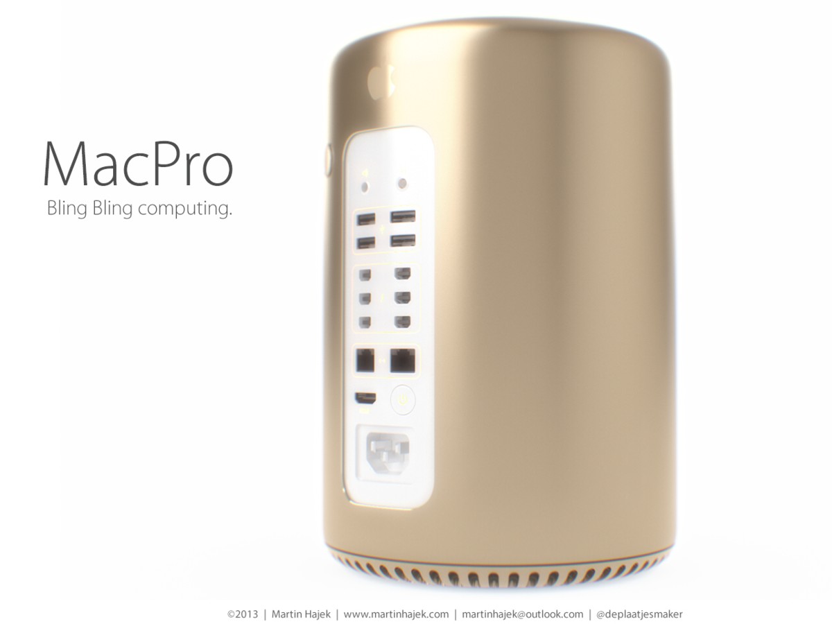 新型Mac Proのゴールドモデルのコンセプト画像