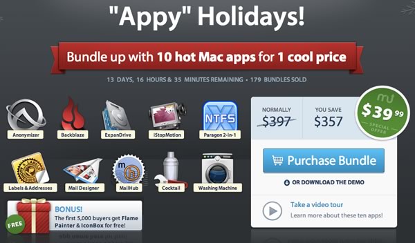 MacUpdate、総額約400ドル分のMac向けアプリ12本を40ドルで販売するセールを開催中