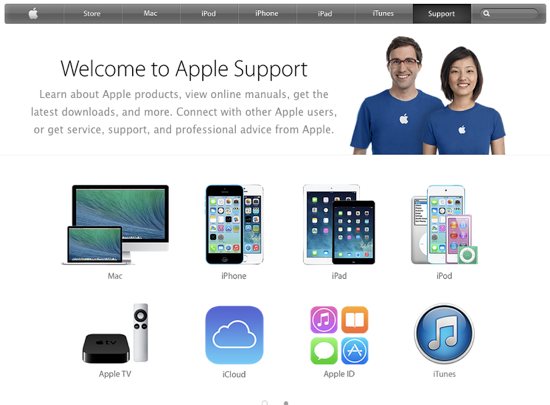 米Apple、サポートページをシンプルなデザインにリニューアル