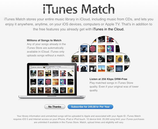Apple、北欧の4カ国で｢iTunes Match｣のサービスを提供開始