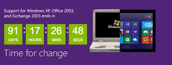 米Microsoft、｢Windows XP｣と｢Office 2003｣のサポート終了までのカウントダウンサイトを公開