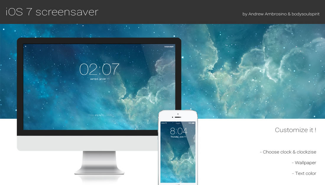 ｢OS X｣で｢iOS 7｣のロック画面を再現するスクリーンセーバーが登場