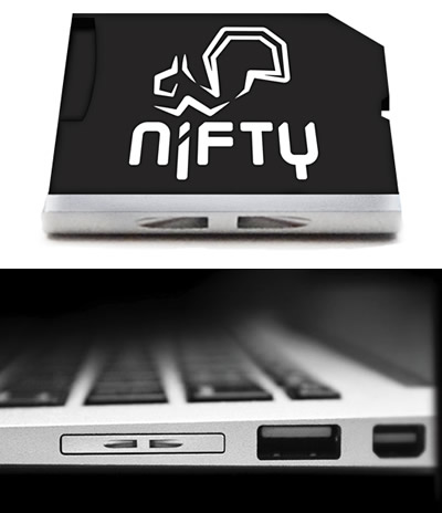 Vintage Computer、MacBook Pro/AirシリーズのSDカードスロットに常時装着できるミニドライブ｢Nifty MiniDrive｣の取扱を開始