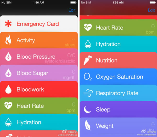 これが｢Healthbook｣アプリのスクリーンショットか