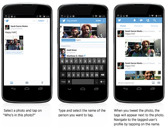 TwitterのiOS向け公式アプリ、1つのツイートに最大4枚の写真を同時共有したり、人を写真にタグ付け可能に