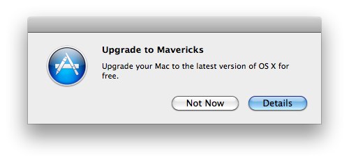 Apple、｢SnowLeopard｣の一部ユーザーに対し｢Mavericks｣へのアップグレードを勧めるダイアログを表示開始