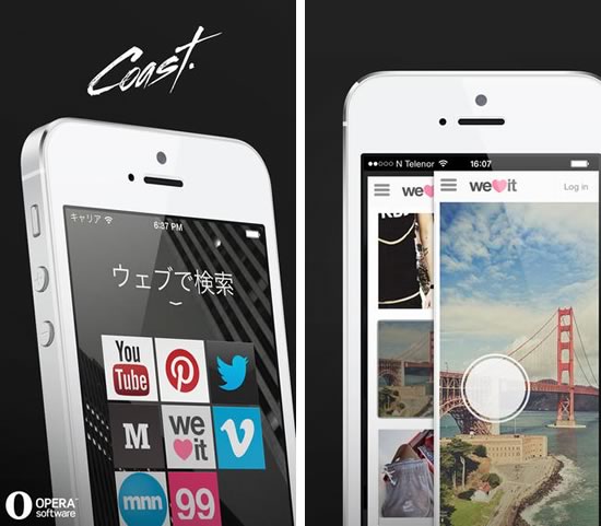 OperaのiPad向けブラウザアプリ｢Opera Coast｣がiPhoneにも対応