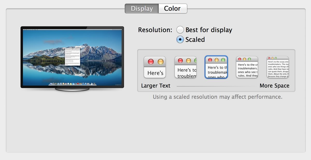 ｢OS X 10.9.3｣で対応した4Kディスプレイでのスケーリング表示は｢MacBook Pro (Retina, Mid 2012)｣でも利用可能