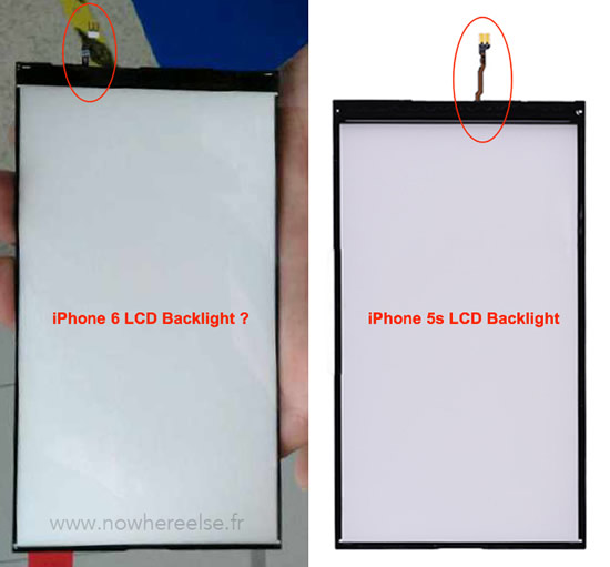 ｢iPhone 6｣の4.7インチディスプレイ用バックライトの写真が流出か