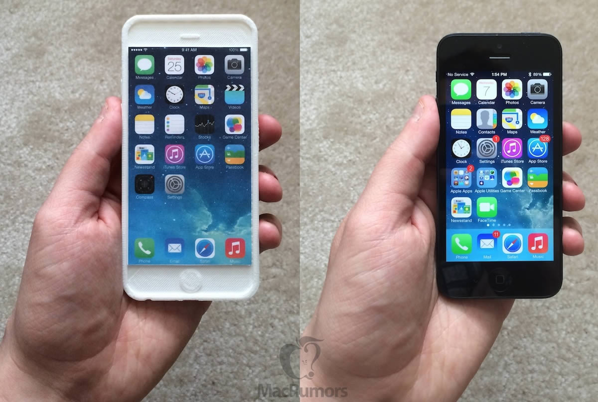｢iPhone 6｣の4.7インチモデルのモックアップと歴代iOSデバイスとの比較画像