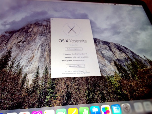｢OS X 10.10｣を撮影した写真は偽物か ｰ 新たな画像も明らかに