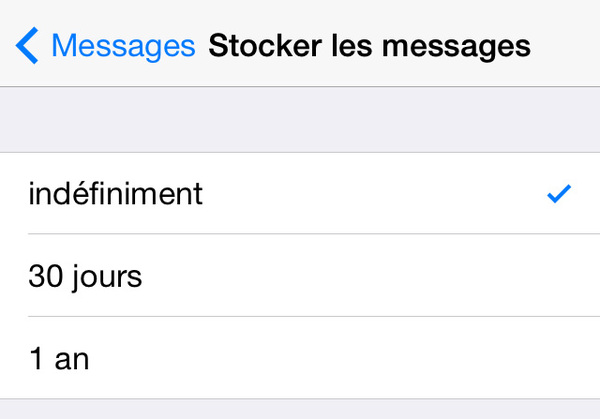 ｢iOS 8｣のメッセージアプリ、メッセージ自動削除機能の設定期間は30日と1年から選択可能