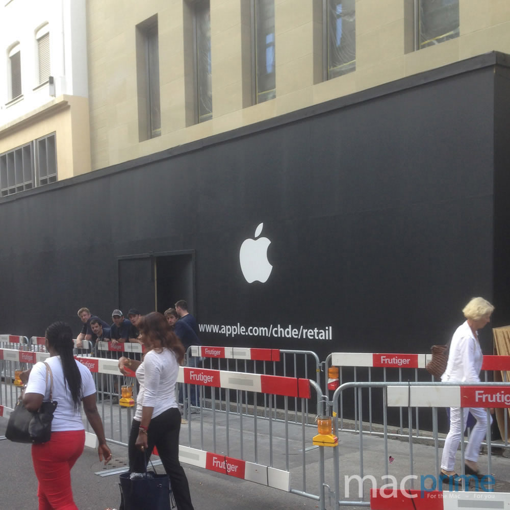 Apple-Retail-Store-Basel-Bauarbeiten-Logo-Schriftzug
