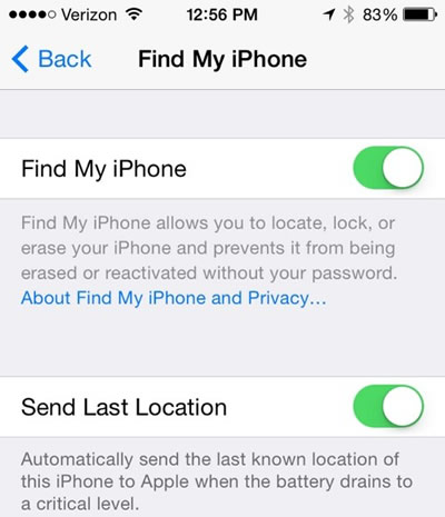 ｢iOS 8｣の｢iPhoneを探す｣は最後の位置情報をAppleに自動送信するオプションを搭載