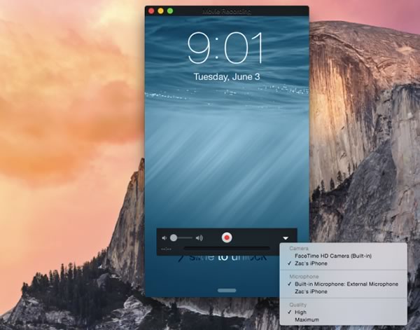 ｢OS X Yosemite｣と｢iOS 8｣の組み合わせで、｢iOS｣デバイスの画面を動画でキャプチャ可能に