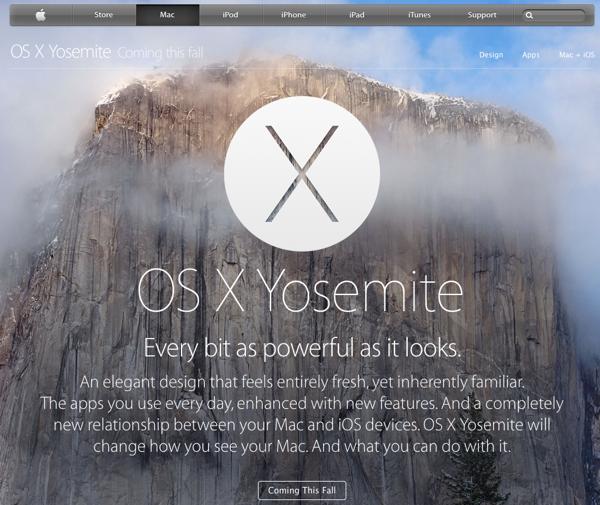 Apple、｢OS X Yosemite｣の公式プレビューサイトを公開