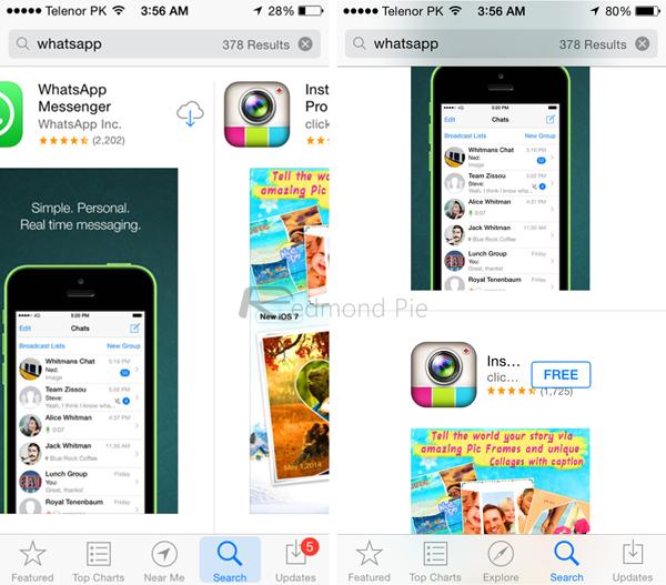 ｢iOS 8 beta｣と｢iOS 7｣のユーザーインターフェイスの比較画像