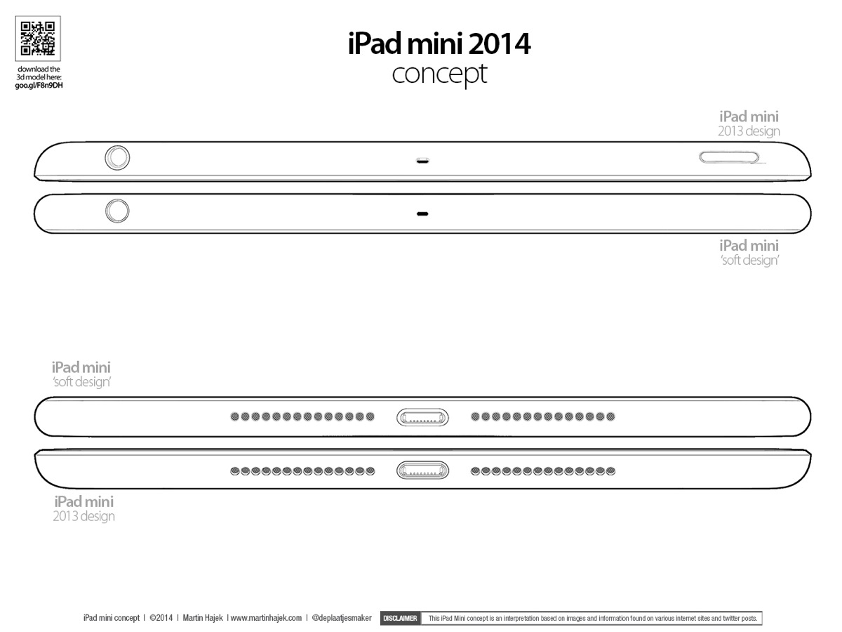 ｢iPhone 6｣のデザインを取り入れた次期｢iPad mini｣のコンセプト画像