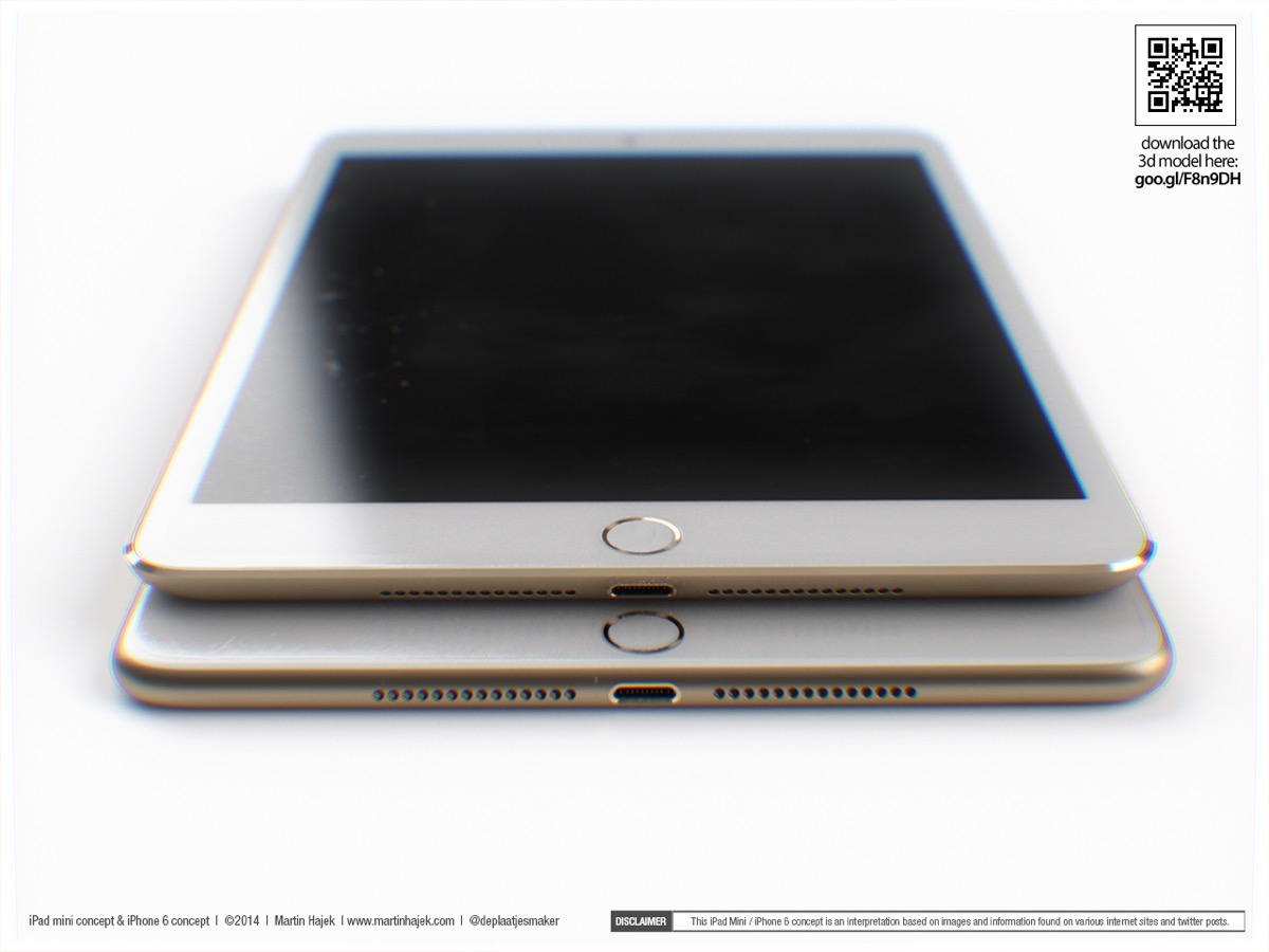 ｢iPhone 6｣のデザインを取り入れた次期｢iPad mini｣のコンセプト画像